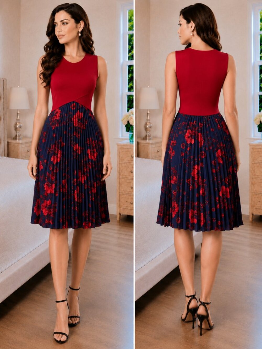 Sachin & Babi Crossover Pleated Midi Dress $485